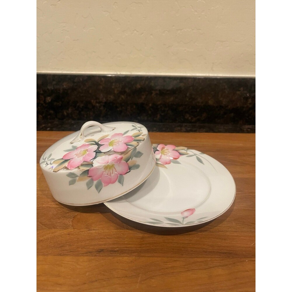 Vintage Noritake China Azalea Butter Dish with lid